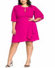 City Chic Women's Plus Jolie Faux Wrap Keyhole Party Dress Purple Size M - thumbnail