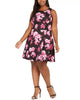 City Studios Women's Plus Size Floral Print A Line Dress Purple Size 20W - thumbnail