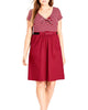 City Chic Women's Trendy Plus Tie Front Fit & Flare Dress Red Size Petite Small - thumbnail