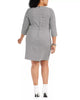 Betsey Johnson Women's Trendy Plus Size Ruffled Houndstooth Sheath Dress Gray Size 14W - thumbnail