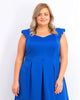 Monteau Women's Trendy Plus Size Scalloped A-Line Dress Blue Size 1X - thumbnail