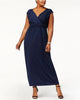 NY Collection Plus Size Ruched Empire Maxi Dress Navy Size 1X - thumbnail