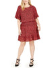 Michael Kors Women's Plus Printed Petal Fit & Flare Dress Red Size 0X - thumbnail
