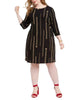 Tommy Hilfiger Women's Plus Chain Print Dress Black Size 18W - thumbnail