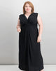 Love Squared Women's Plus Size Three-Quarter-Sleeve Knotted Maxi Dress Black Size 1X - thumbnail