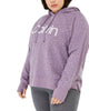 Calvin Klein Women's Performance Plus Size Animal-Print Hooded Sweatshirt Purple Size 1X - thumbnail