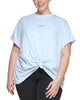 DKNY Women's Sport Plus Knot Front Metallic Logo T-Shirt Blue Size 3X - thumbnail