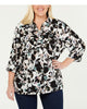 Tommy Hilfiger Women's Plus Floral Print Utility Shirt White Size 3X - thumbnail