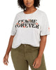 Love Tribe Women's Plus Femme Forever Cropped T-Shirt Gray Size 1X - thumbnail