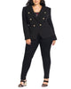 City Chic Women's Plus Rock Royalty Double Breasted Evening Jacket Black Size 24W - thumbnail