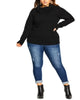 City Chic Women's Trendy Plus Cowlneck Sweater Black Size 20W - thumbnail