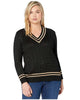 Ralph Lauren Women's Plus Size Metallic Cricket Sweater Black Size 1X - thumbnail