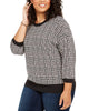 Tommy Hilfiger Women's Plus Size Plaid Sweater Charcoal Size 3X - thumbnail