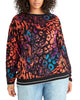 Rachel Royt Women's Trendy Plus Rikki Leopard Print Sweater Black Size 3X - thumbnail