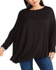 Ny Collection Women's Plus Size Boat-Neck Asymmetrical Top Black Size 2X - thumbnail