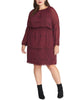 Rachel Rachel Roy Women's Plus Size Lola Long Sleeve Ditsy Floral Blouson Dress Black Size 1X - thumbnail