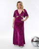 Smak Parlour Berry & Silver Constellation Velvet Cutout Maxi Dress - thumbnail