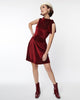 Smak Parlour Ruby Red Mock Neck Fit & Flare Dress - thumbnail