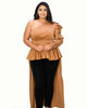 Nicolette One Shoulder Peplum Top - thumbnail