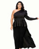 Nicolette One Shoulder Peplum Top - thumbnail