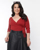 Unique Vintage Burgundy Surplice Bodysuit - thumbnail