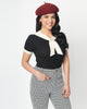 Unique Vintage Black & Cream Neck Tie Park City Sweater - thumbnail