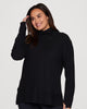 Plus Studio Jacquard Mock Neck Pullover - thumbnail