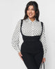 Unique Vintage White & Black Polka Sashed Bodysuit - thumbnail
