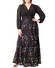 Isabella Embroidered Floral Mesh Gown - thumbnail