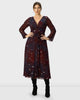 Tie waist celestial print georgette empire dress - thumbnail