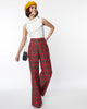 Smak Parlour Red Plaid Wide Leg Trousers - thumbnail
