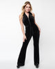 Smak Parlour Black Velvet & Rainbow Glitter Polka Dots Halter Jumpsuit - thumbnail