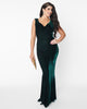 Unique Vintage Emerald Green Velvet Goldwyn Gown - thumbnail