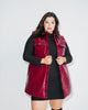 Patent & Faux Shearling Vest - thumbnail