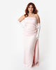 Barbie™ x Unique Vintage Pink Satin Strapless Enchanted Evening Gown - thumbnail