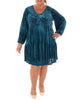 VELVET BURNOUT / SILKY DENIER FULLY LINED DRESS - thumbnail