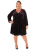 VELVET BURNOUT / SILKY DENIER FULLY LINED DRESS - thumbnail