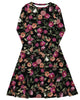 Dark Tropic Romance Long Sleeve Midi Dress - thumbnail