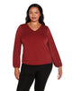 Plus Size Embellished Blouson Sleeve Top - thumbnail