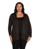 Plus Size Open-Front Cable-Knit Cardigan - thumbnail