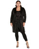 Plus Size Stretch Velvet Sequin Knit Duster - thumbnail