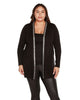Plus Size Rhinestone Trim Open-Front Cardigan - thumbnail