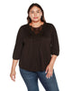 Plus Size Embellished Top with Lace - thumbnail