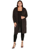 Plus Size Textured Metallic Print Cardigan - thumbnail