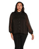 Plus Size Pleated Back Embellished Top - thumbnail