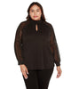 Plus Size Embellished Mock Neck Top - thumbnail