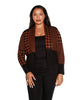 Plus Size Houndstooth Jacquard Open Cardigan - thumbnail