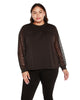Plus Size Sequin Embellished Smocked Top - thumbnail