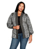 Plus Size Space Dye Jacquard Belted Cardigan - thumbnail