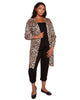 Plus Size Leopard Print Duster Cardigan - thumbnail